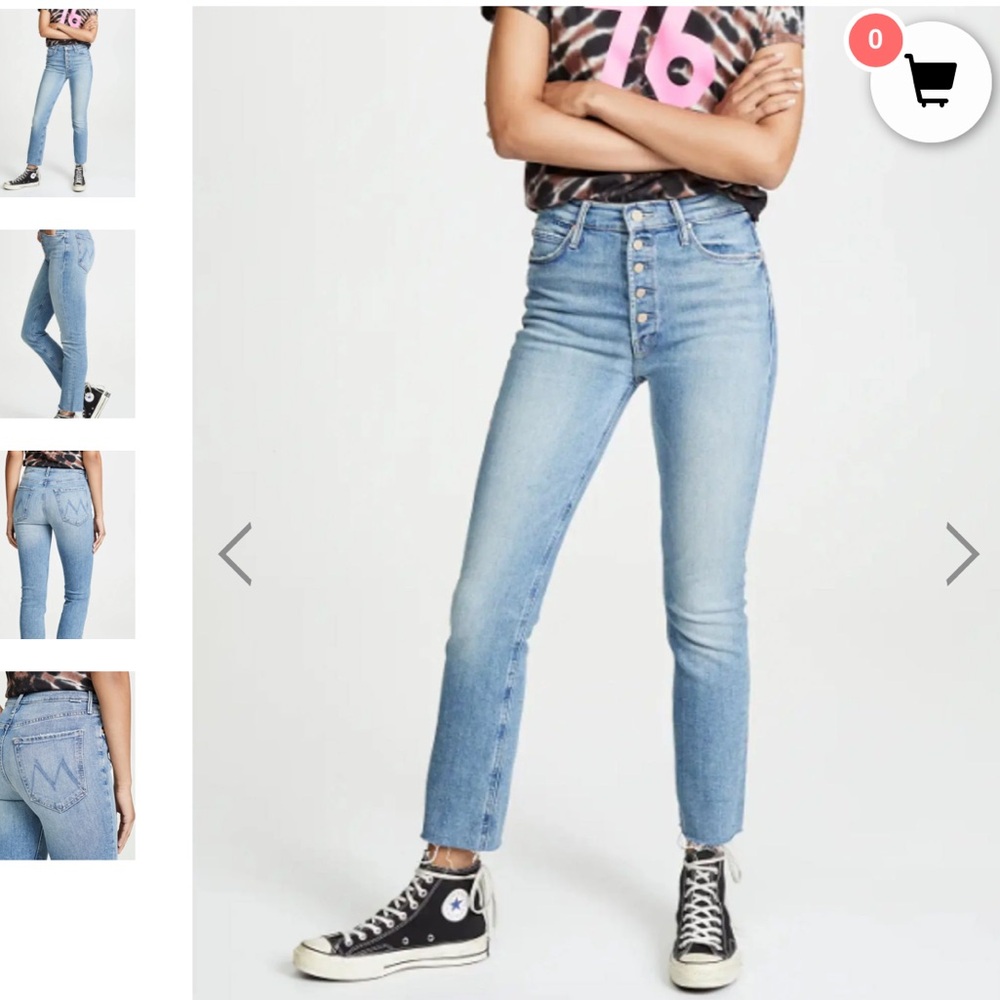 • Mother Denim • Women’s THE PIXIE DAZZLER ANKLE FRAY Jeans SECRET SISTER 25